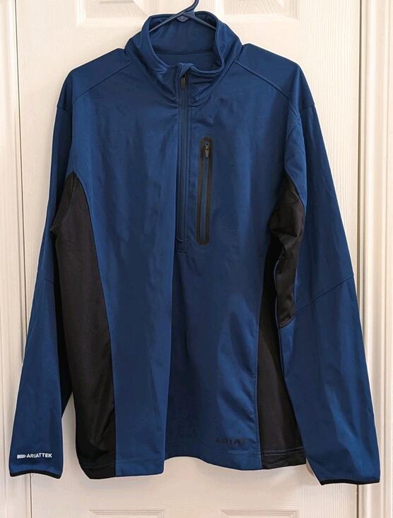 Ariat Other - Ariat Tek Cold Series 1/4 Zip Sweatshirt Pullover Soft Shell Mens LARGE Blue